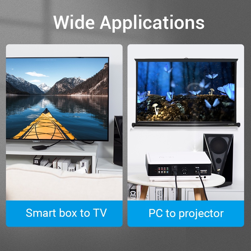 Cáp Vention HDMI 2.1  8K 60Hz 4K 120Hz 3D động HDR HiFi 2K 144Hz 48Gbps tốc độ cao