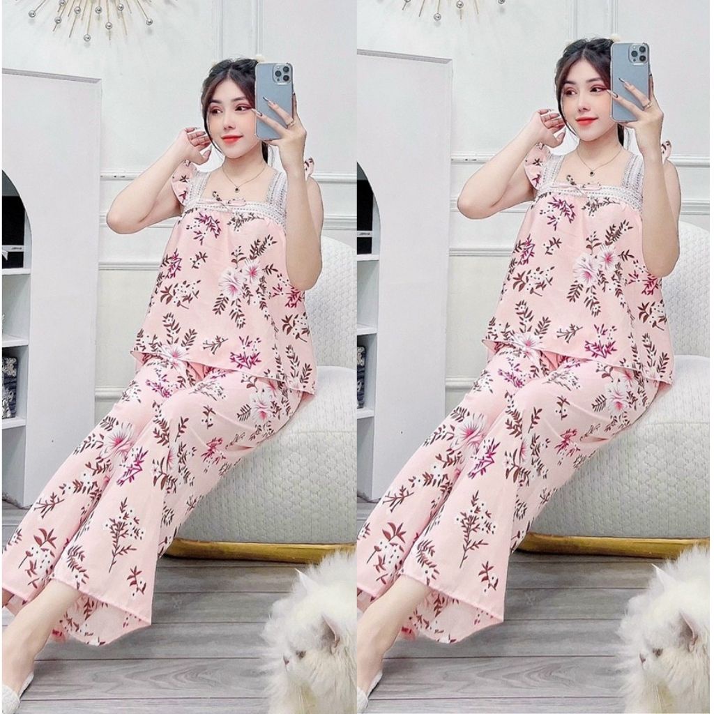 Đồ Ngủ Nữ, Đồ Ngủ Sexy lụa Han cao cấp mềm mại xinh xắn &lt; 60KG