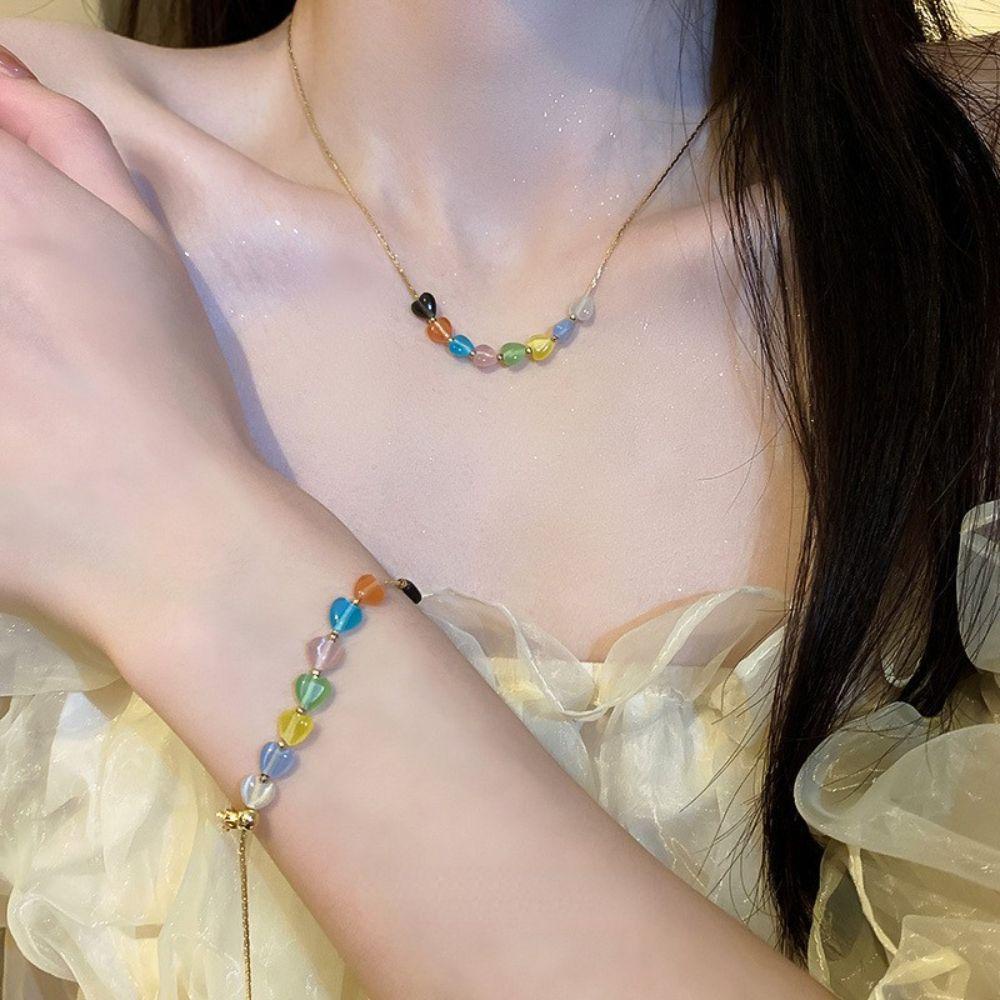 MXGOODS Vòng cổ Mặt Trái Tim May Mắn Thời Trang Cho Nữ