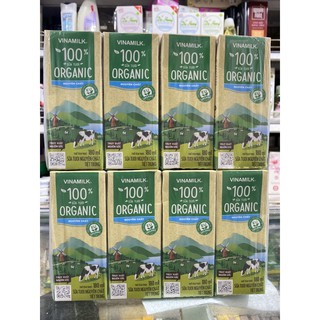 Sữa Tiệt Trùng Vinamilk Organic Không Đường 180ml lốc 4 hộp