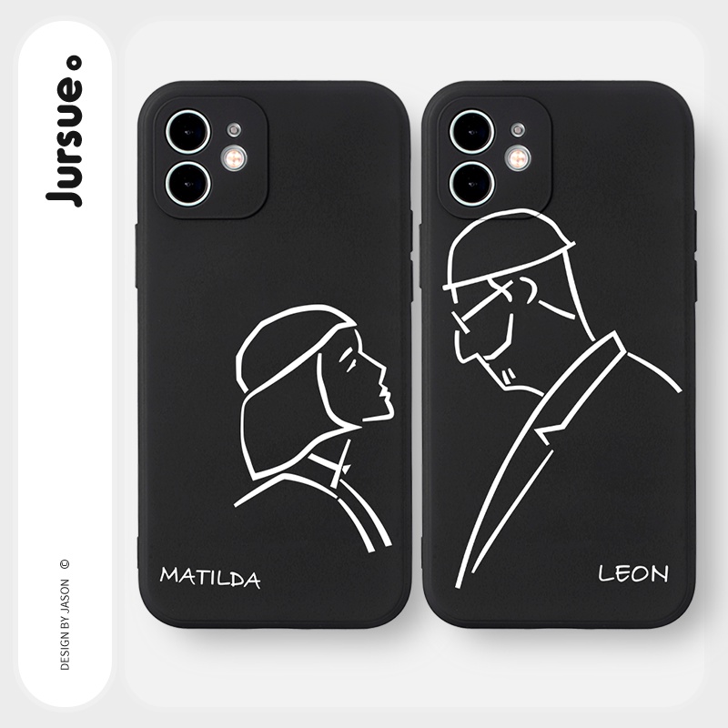 Ốp lưng JURSUE mềm hoạt hình cặp đôi dễ thương đẹp cho iPhone 13 12 11 Pro Max SE 2020 X XR XS ip 8 7 6 6S Plus kute Y24