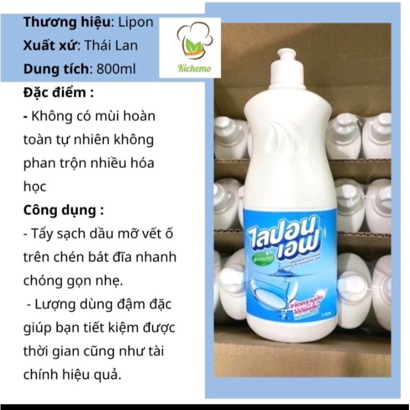 Nước Rửa Chén Không Mùi lipton Thái Chai 800ml