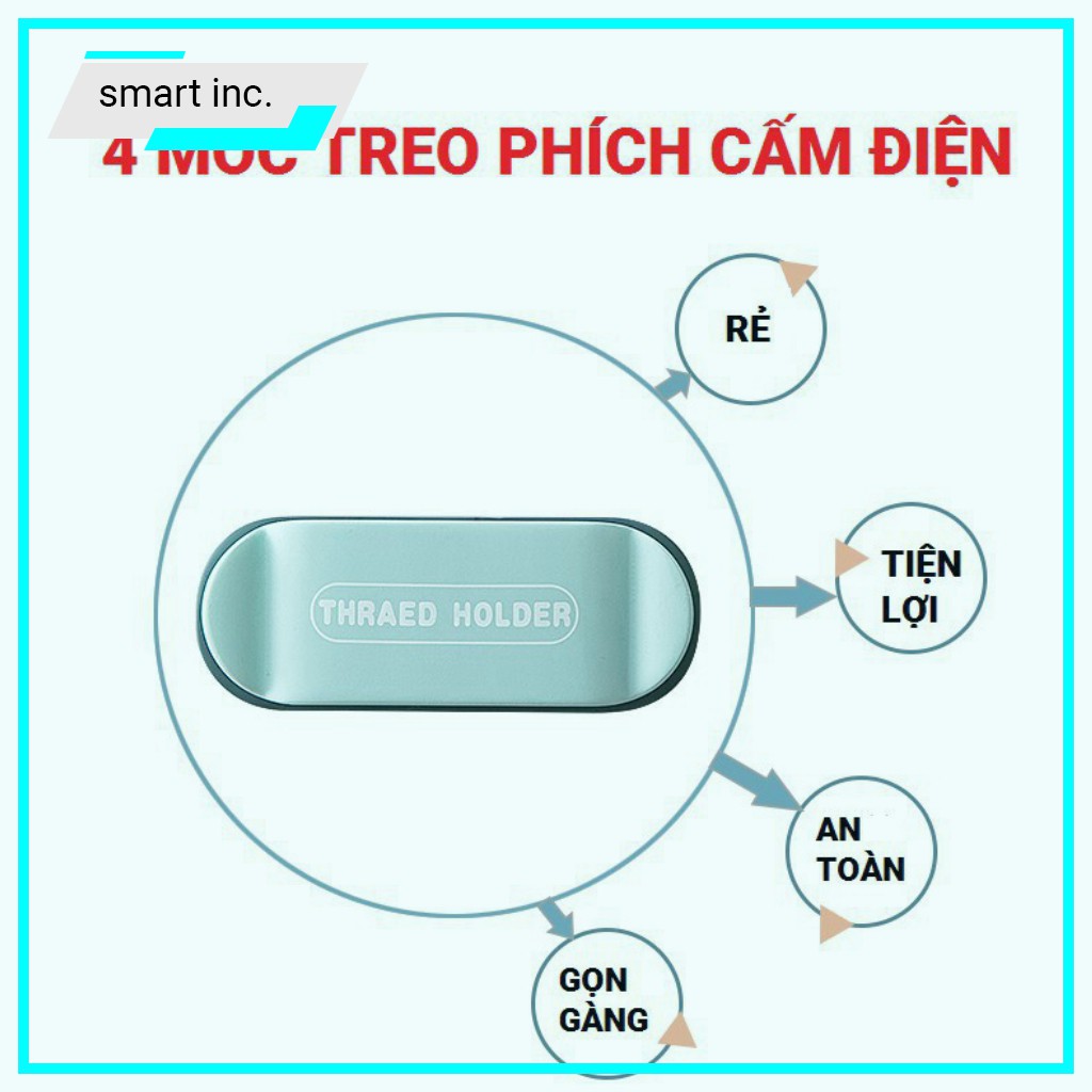 Móc Dán Tường Kẹp Giữ Dây Cáp Phích Cắm Dây Điện ⚜️FREESHIP⚜️ Móc Treo Dán Nẹp Đỡ Cục Sạc Cốc Sạc Gọn Gàng Cố Định Cáp