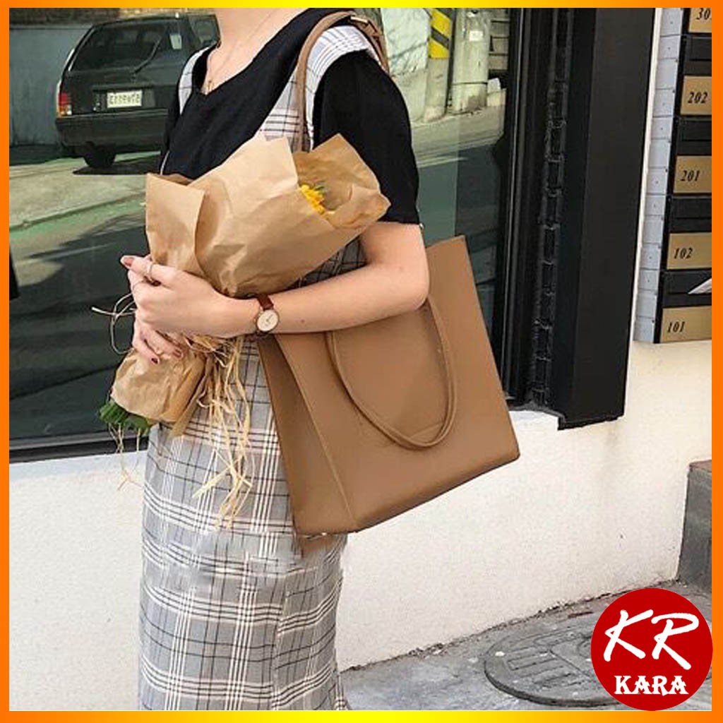 (Kèm ví nhỏ) Túi Tote da nữ đeo vai KR 391- Da PU cao cấp, Dáng vuông, Size 28 vừa A4, Đeo vai, 2 màu lựa chọn- KARA 391