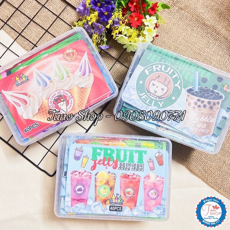 Một gói thạch Jelly vị kem / trái cây / trà sữa thơm ngon - Ăn vặt Tano