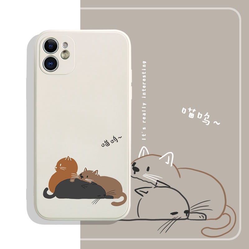 Ốp lưng iphone Ốp điện thoại in 3 con mèo cho iphone 6/6+/6s/6s+/7/7+/8/8+/x/xr/xs/11/12/pro/max/plus/promax/12promax/12mini Dinuo case