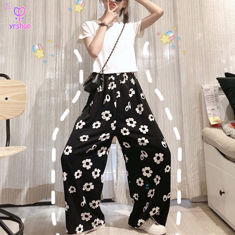 Quần Dài Ống Rộng In Họa Tiết Hoa Cúc Phong Cách Hàn Quốc Dành Cho Nữ | BigBuy360 - bigbuy360.vn
