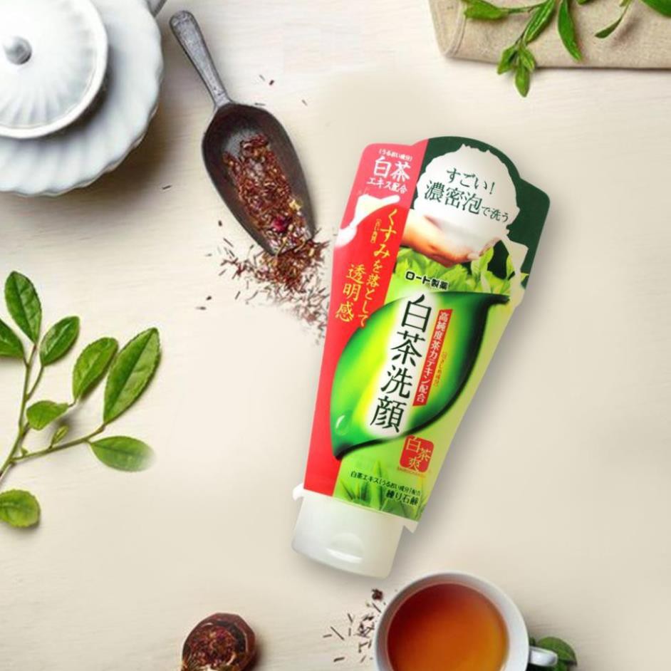 Sữa rửa mặt trà xanh Rohto Shirochasou Green Tea Foam 120g hàng Nhật meishoku