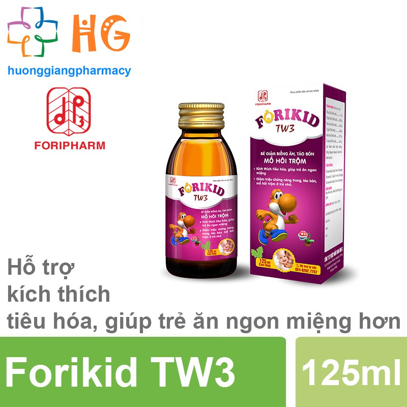 Forikid TW3 - Hỗ trợ kích thích tiêu hóa. Giảm nóng trong, nhiệt miệng, táo bón, mồ hôi trộm,đái đầm ở trẻ nhỏ