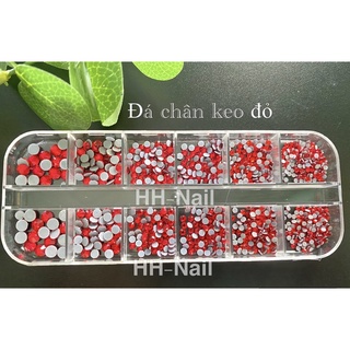 Đá chân keo khay 12 ô trang trí móng