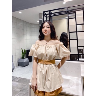 Set trễ vai kèm belt