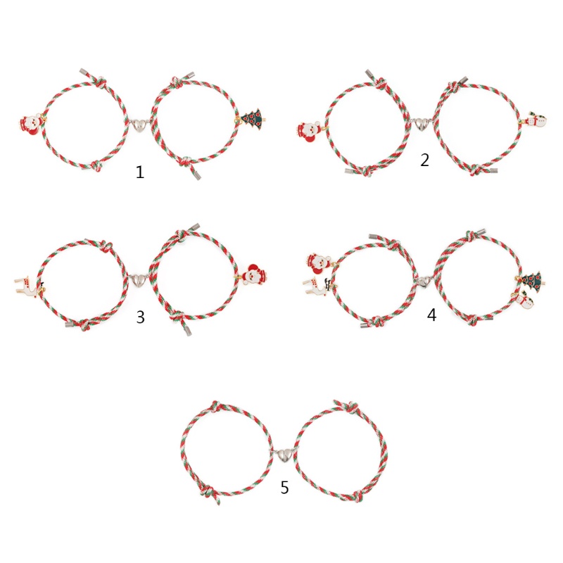 Vòng Tay Nam Châm Hình Cây Thông / Người Tuyết / Ông Già Noel Dễ Thương Cho Bạn Nữ