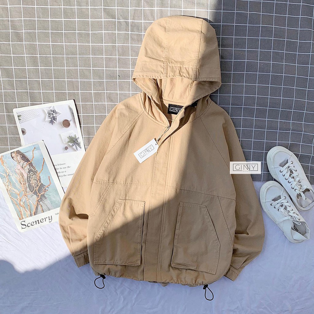 Áo Khoác Kaki LEO Nữ| Áo Chống Nắng Có Mũ| Khoác Form Rộng | BigBuy360 - bigbuy360.vn