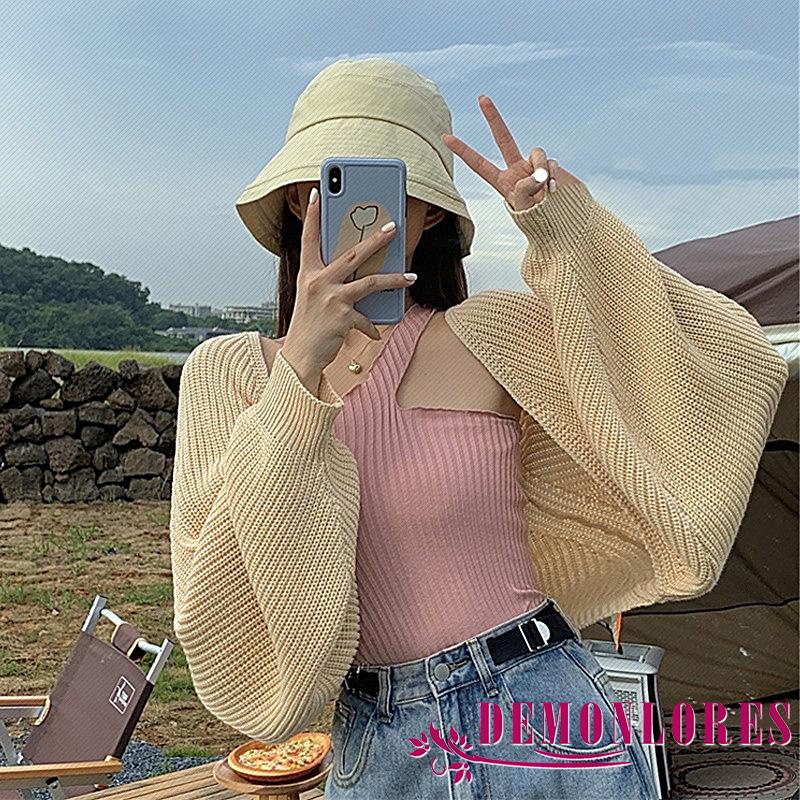 Áo khoác cardigan dệt kim dài tay màu trơn thời trang mùa thu cho nữ