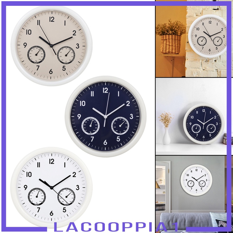 [LACOOPPIA1]Wall Clock Temperature and Humidity Display for Kitchen Bedroom Decor