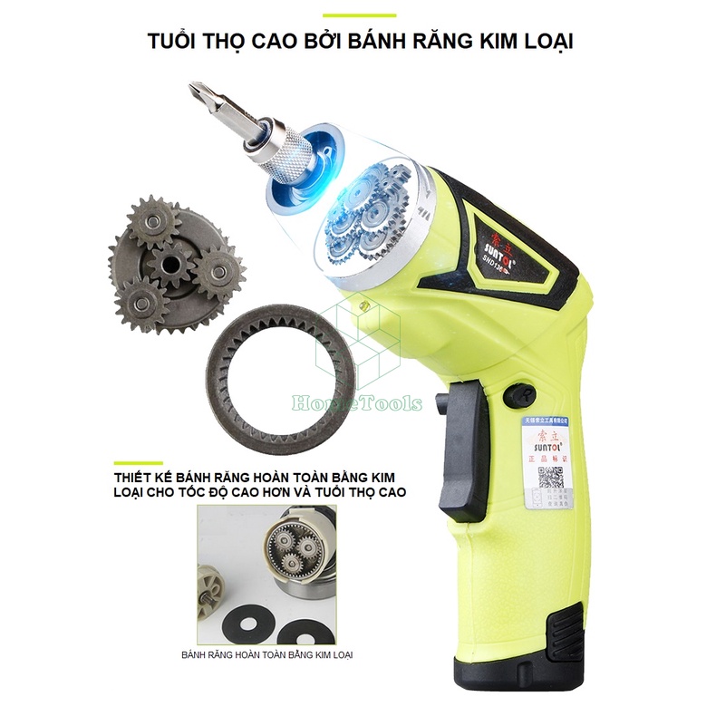 Máy Vặn Vít Tua Vít Pin rời 7.2V Suntol SND136/Thân Vít Gập 90 Độ