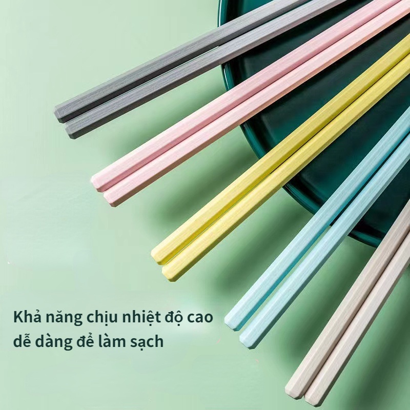 Đũa Hợp Kim Màu Sắc macaron Chịu Nhiệt Cao Phong Cách Nhật Bản