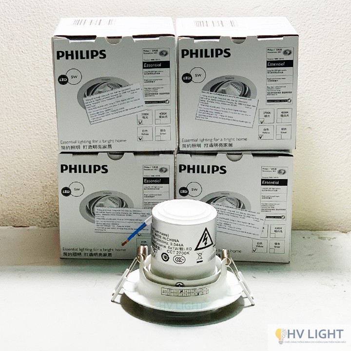 Đèn âm trần chiếu điểm PHILIPS LED Poremon 5977x - HÀNG CHÍNH HÃNG ( Thay đổi góc chiếu linh hoạt )