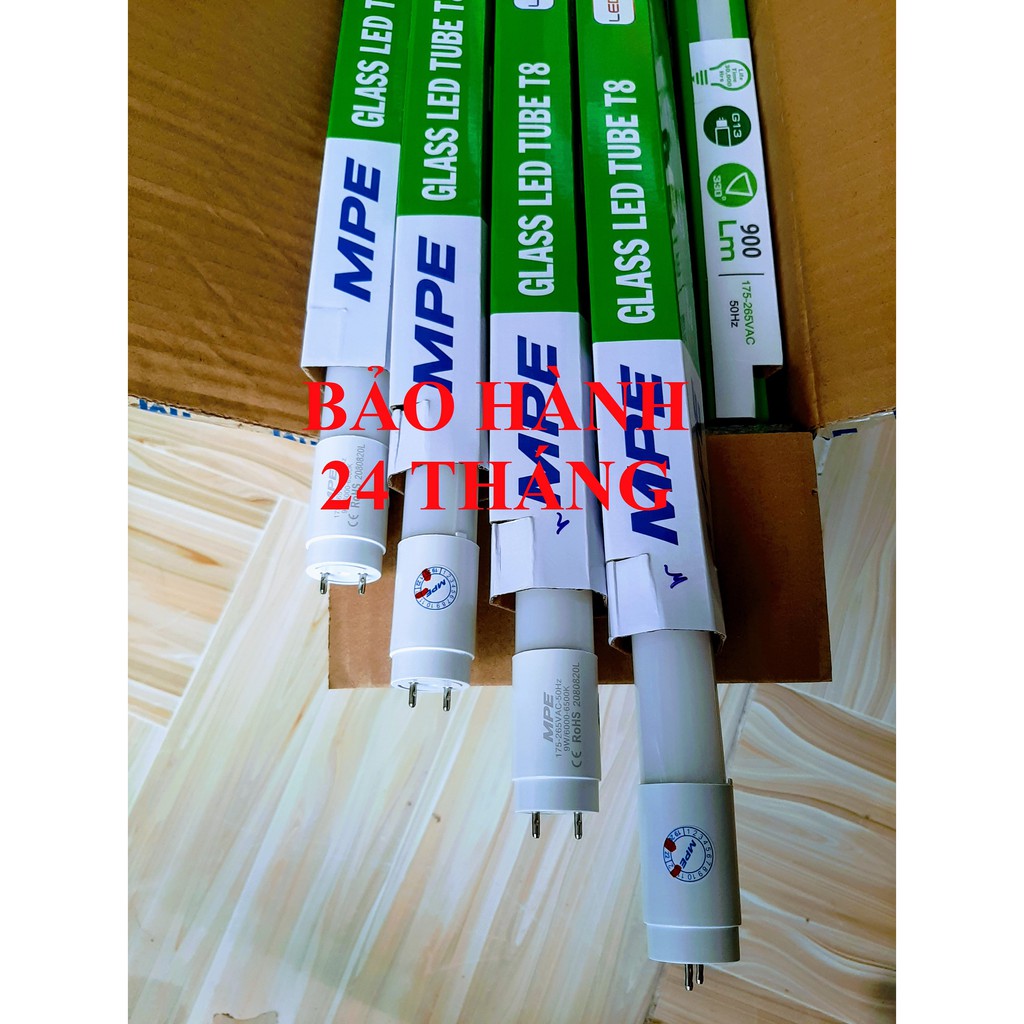 3 Bóng Đèn Led Tuýp 6 tấc 60cm MPE Chính Hãng