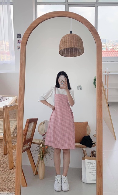 Đầm - Váy hai dây Ulzzang thắt nơ eo ( hình thật, sẵn)