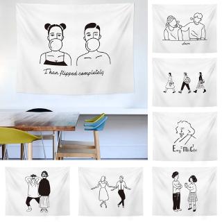 Tấm thảm treo tường đơn giản Phòng ngủ Vải nền Trang trí nội thất Nghệ thuật treo tường + Phụ kiện móc miễn phí