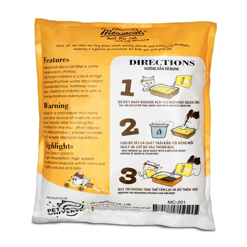 Cát thủy tinh vệ sinh cho mèo 5L SILICA CAT LITTER PREMIUM đa dạng hương