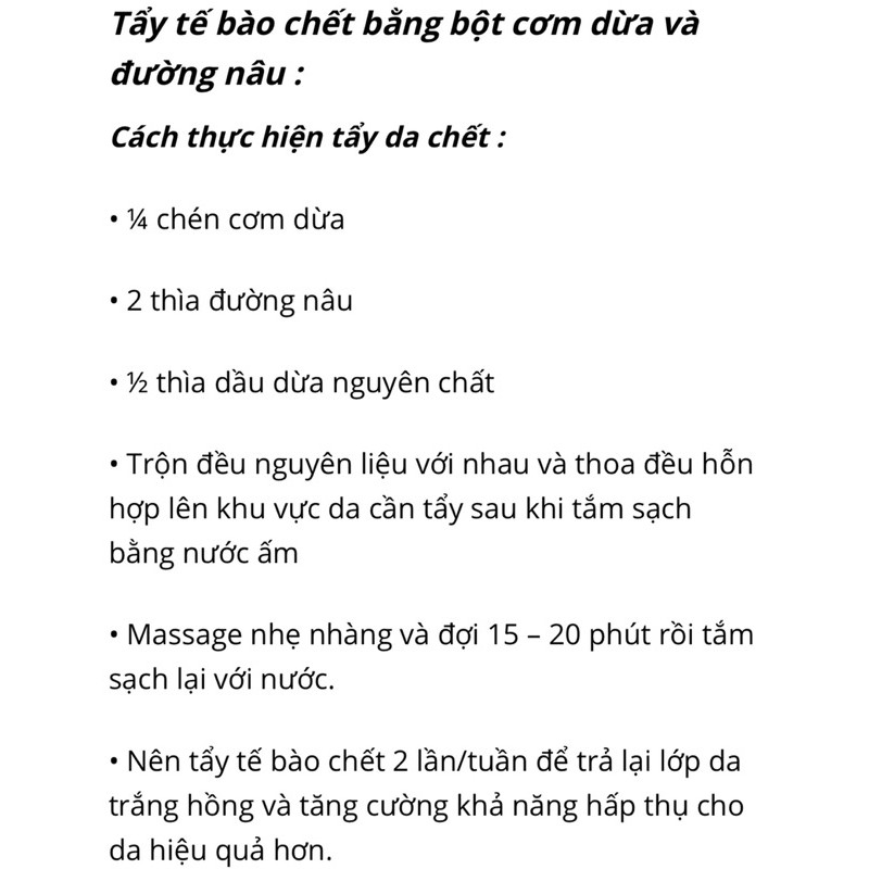 Bột cơm dừa 200gr - dịu da, sáng mịn, tẩy tế bào chết | Bột Natural