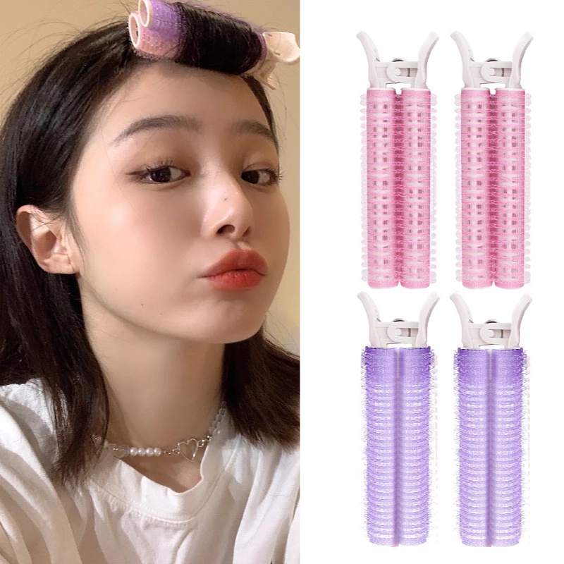 Bộ 2 Dụng Cụ Uốn Tóc Xoăn Bằng Nhựa Bền Có Thể Tái Sử Dụng Tiện Lợi Cho Người Lười