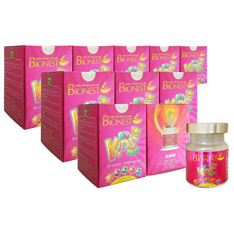 Yến sào Bionest Kids cao cấp 70ml bộ 10 hũ