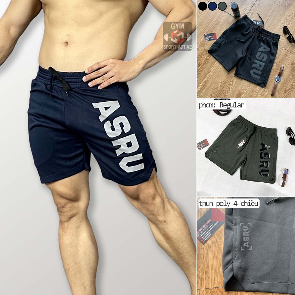 Quần short nam thể thao quần đùi tập gym nam short ASRV thun 4 chiều ( ảnh video thực tế )