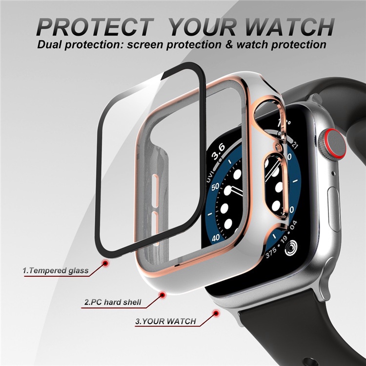 Ốp Bảo Vệ 2 Trong 1 Bằng Acrylic Màu Kẹo Ngọt + Dây Đeo Kính iwatch 3 4 5 6 se 7 44mm 41mm 45mm
