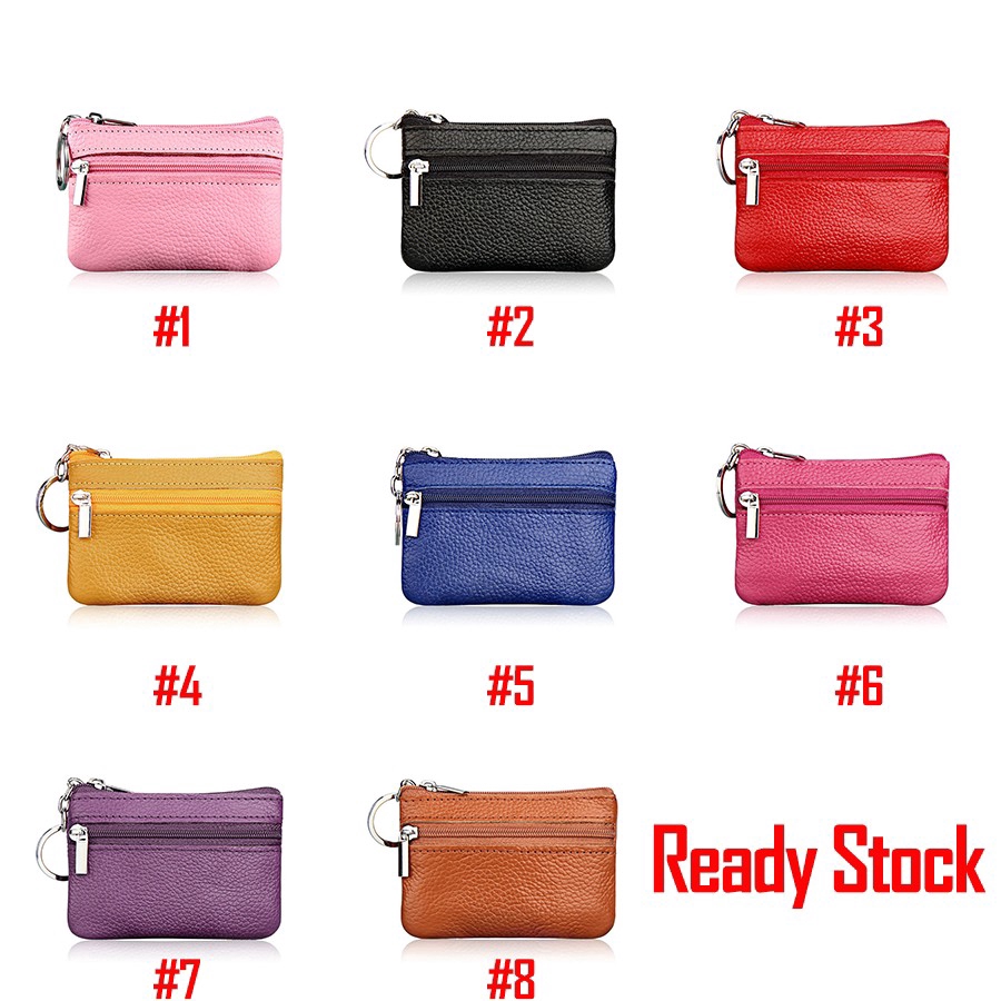 Ví da mềm nhỏ cầm tay có khóa kéo cho nam &amp; nữ