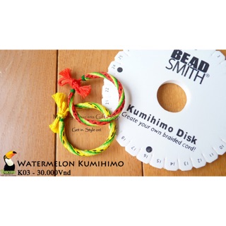  Vòng Kumihimo dưa hấu - K03