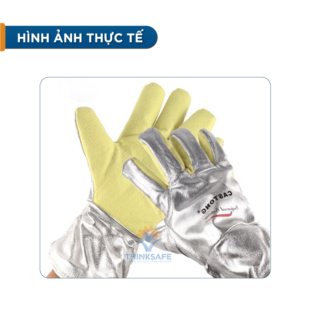 Găng tay cách nhiệt Castong 500 Độ chống cháy bao tay chống bức xạ nhiệt, bảo hộ lao động - THINKSAFE