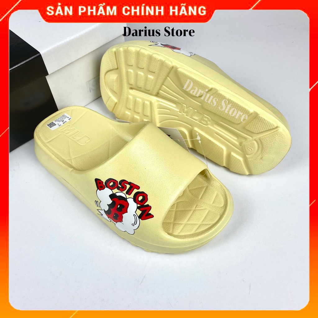 Dép Bánh Mì 𝐌𝐋𝐁 UNISEX Quai Ngang Nam Nữ Đế Cao 5CM thiết kế cá tính, Hot Trend - Màu Kem BOSTON