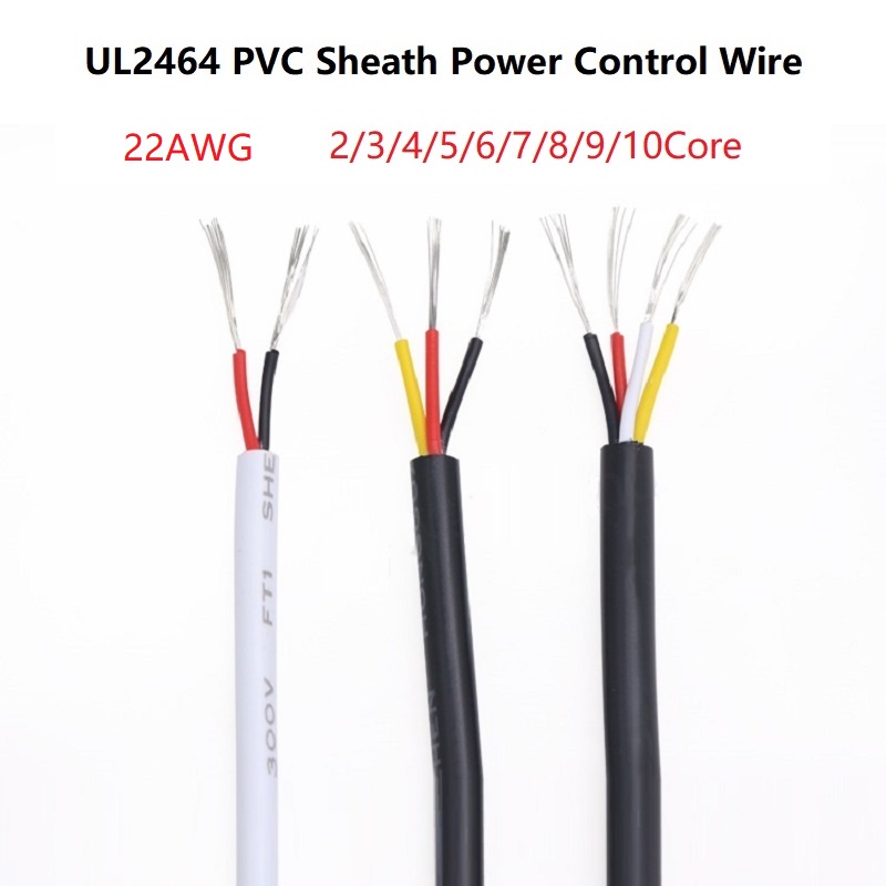 5M 22AWG UL2464 Dây Tín Hiệu Đèn 2 3 4 5 6 7 8 9 10 Lõi PVC