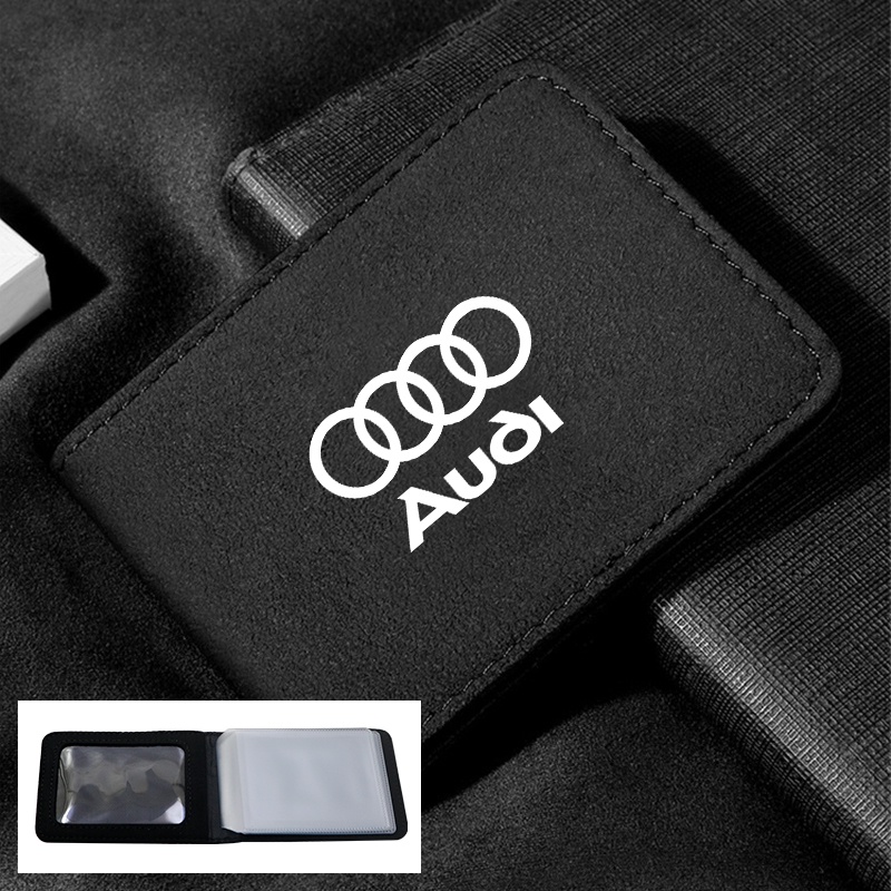 1 Bao Da Đựng Bằng Lái Xe Hơi Màu Đen In Logo Cho Audi A3 8P A6 C5 A4 B6 B8 S4 RS4 S5 B9 S3 8V RS3 S6 S8 S2 S7 SQ5 SQ7