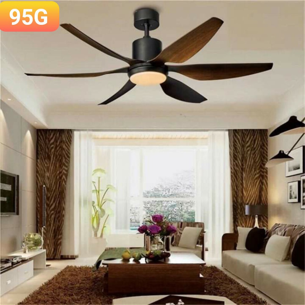 Quạt Trần 6 Cánh Có 2 Phiên Bản Cánh 1m47 Và 1m67 Điều Khiển 6 Cấp Độ Gió, 3 Chế Độ Ánh Sáng ,Chất Liệu Cánh  ABS Vân Gỗ