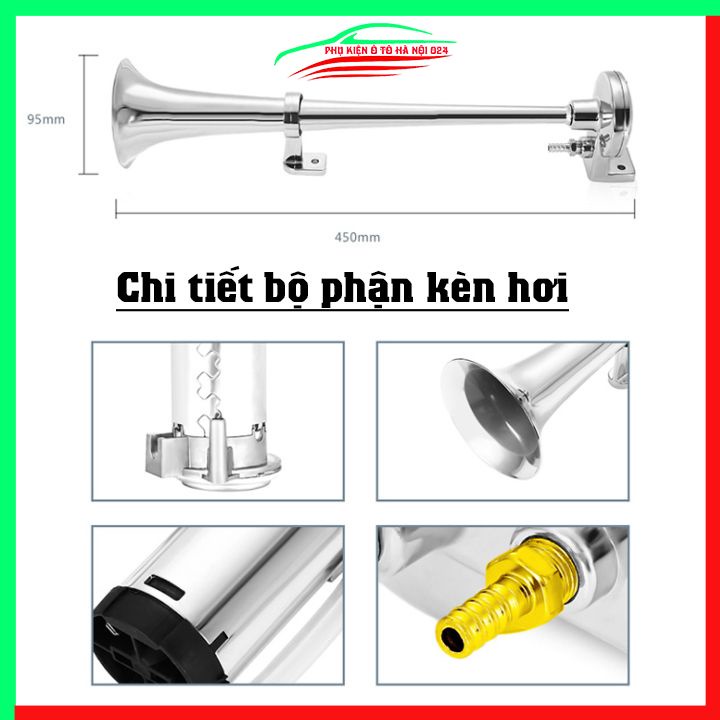 Còi sinh hơi ô tô mạ Kplus mạ chorme K101-A điện áp 12V/24V chuyên dùng cho ô tô