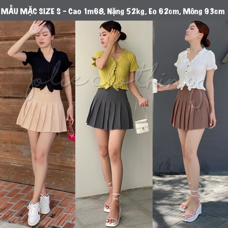 Chân váy xếp ly Tennis Skirt Chữ A Dáng Ngắn Thiết kế xếp ly đẹp rực rỡ