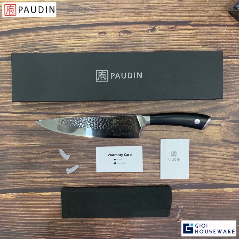 PAUDIN Hammered Premium  - Dao Đầu Bếp, Cắt Bánh Mì, Gọt Tỉa