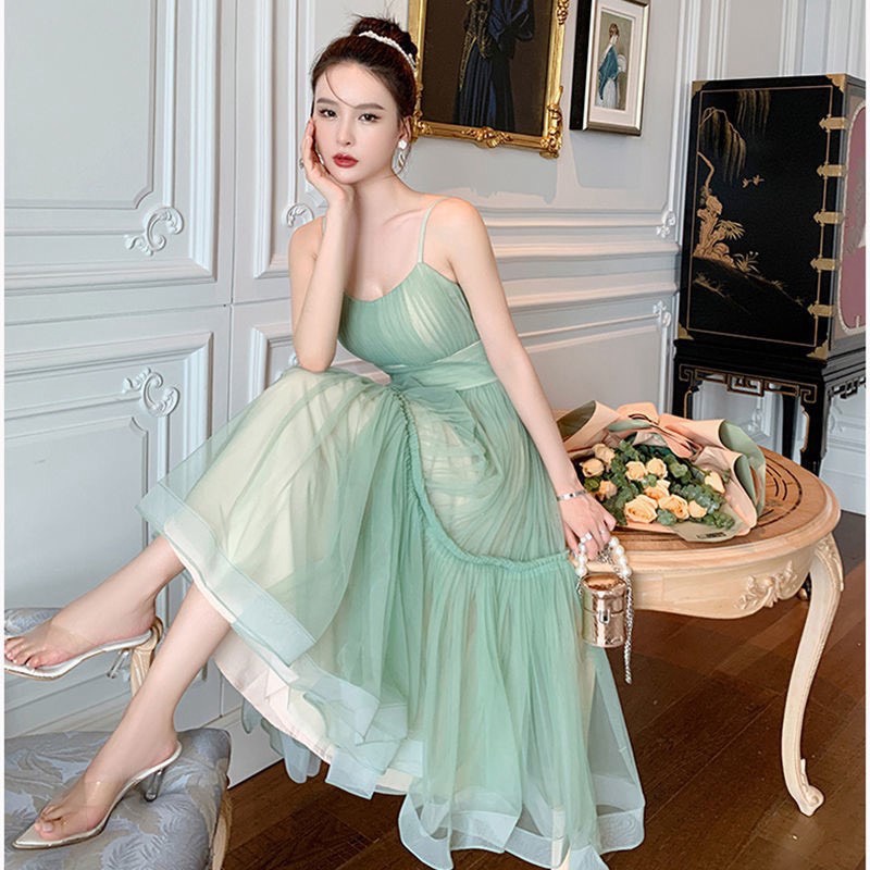Mẫu Đầm Lưới Lót Phi Hai Dây Cực Lạ Mắt Chuẩn Hàng QUảng Châu UP Trang nemo shop