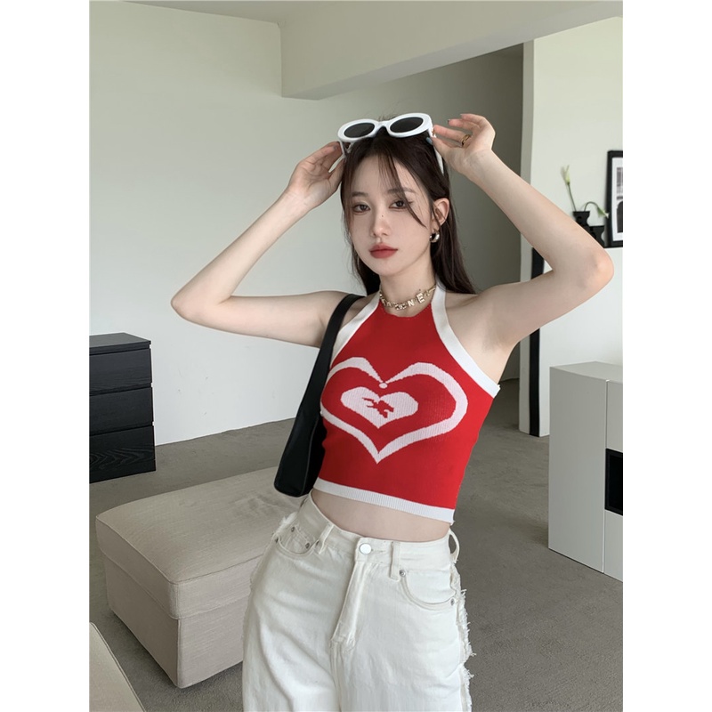 HUANG YOYO Áo Dệt Kim Hai Dây Dáng Ngắn Thời Trang Hàn Quốc Quyến Rũ Dành Cho Nữ