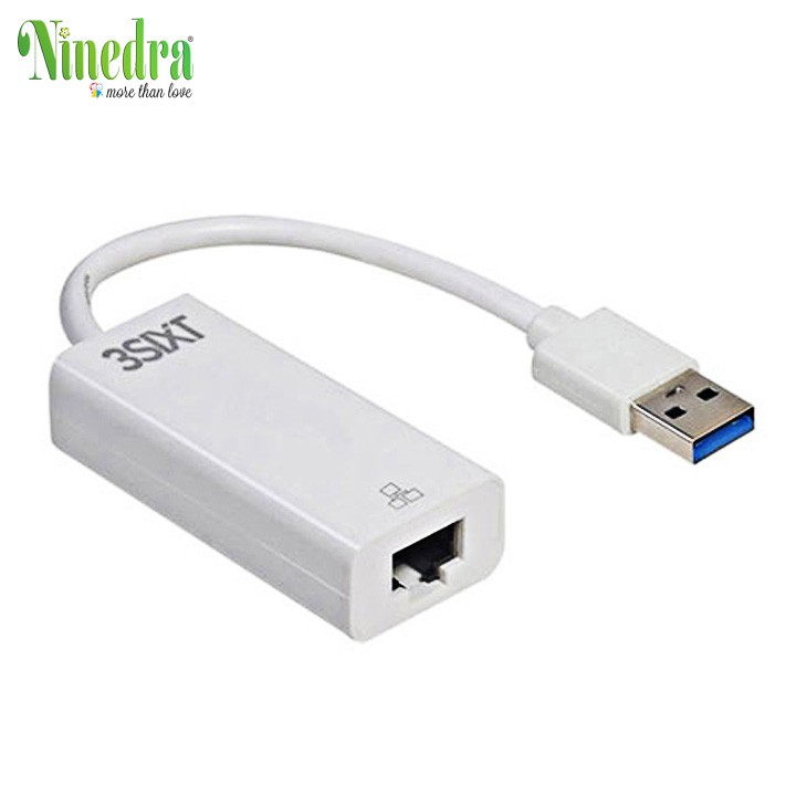 Cáp chuyển USB 2.0 ETHERNET ADAPTER-3SIXT không cần cài đặt - Ninedra