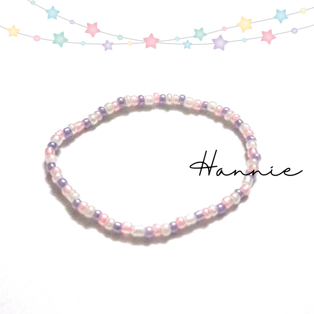 Set vòng cổ - vòng tay - nhẫn hạt cườm nhựa handmade đeo tay nữ (Xanh lá/Xanh dương/Tím/Cam/Hồng/Mix)