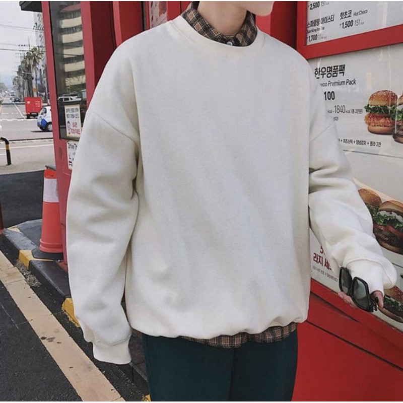 Áo Sweater Vải Nỉ Trơn Tay Dài Unisex Form Rộng Nam Nữ - Liph Store | BigBuy360 - bigbuy360.vn