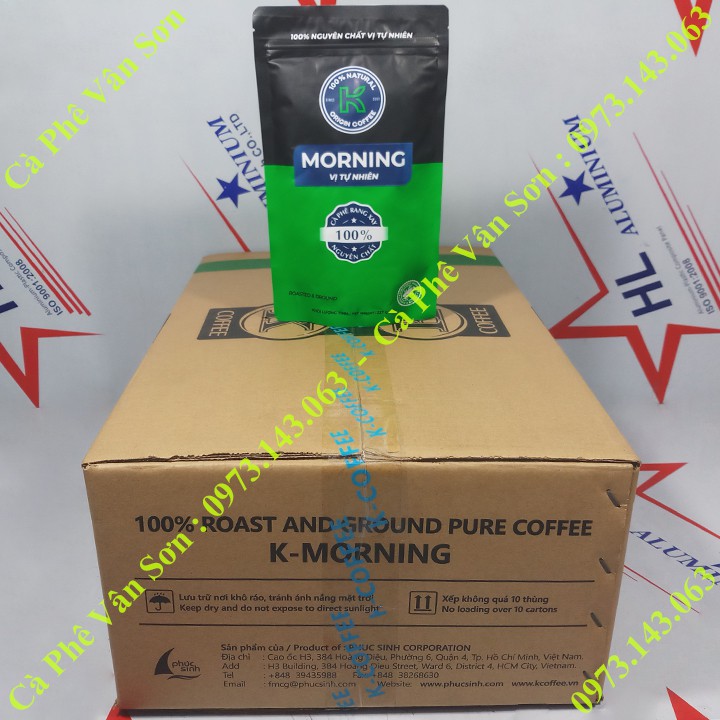 Cà phê rang xay K Coffee Morning Phúc Sinh vị tự nhiên bịch 227g