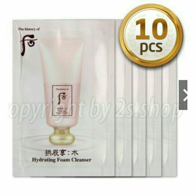 10 gói rửa mặt cho da dầu nhờn trắng hồng căng mịn Whoo Hydrating Foam Cleanser