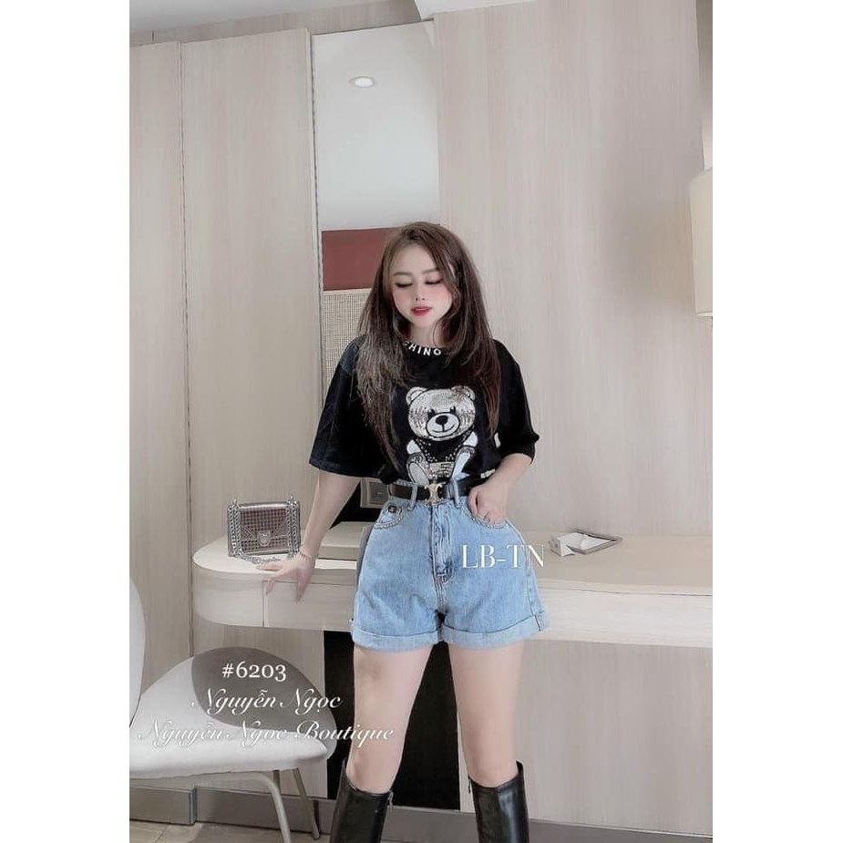 Quần sooc jeans 3 màu VÂN gấu kèm đai mã 380 (kèm ảnh thật,video) | BigBuy360 - bigbuy360.vn