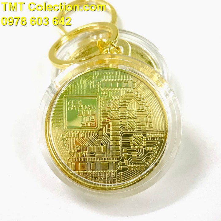 Móc khóa xu Bitcoin Vàng, trang trí chìa khóa, tăng tính thẩm mỹ, làm quà lưu niệm -TMT Collection - SP005259